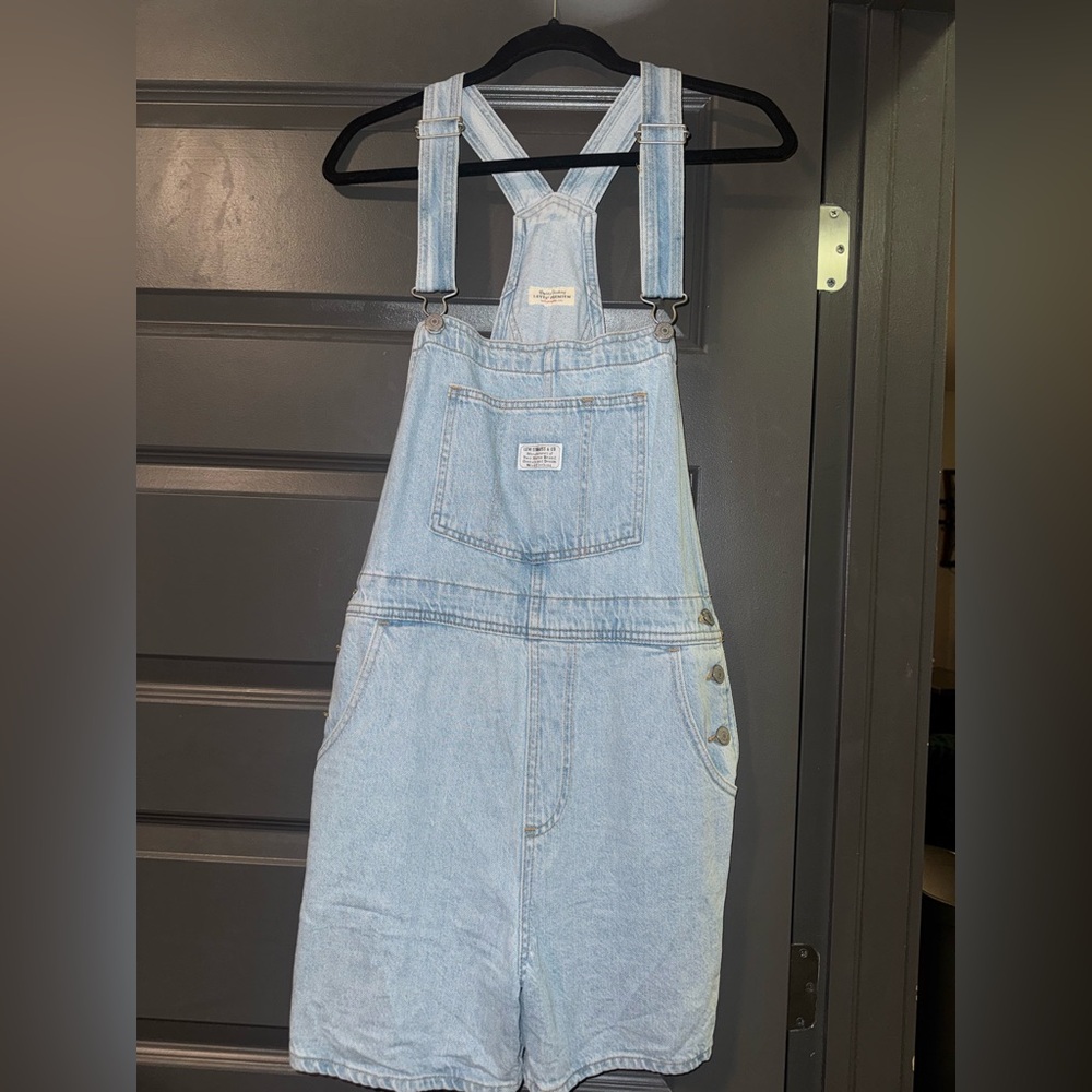 Levi Light Blue Denim Women's Shortall Overalls